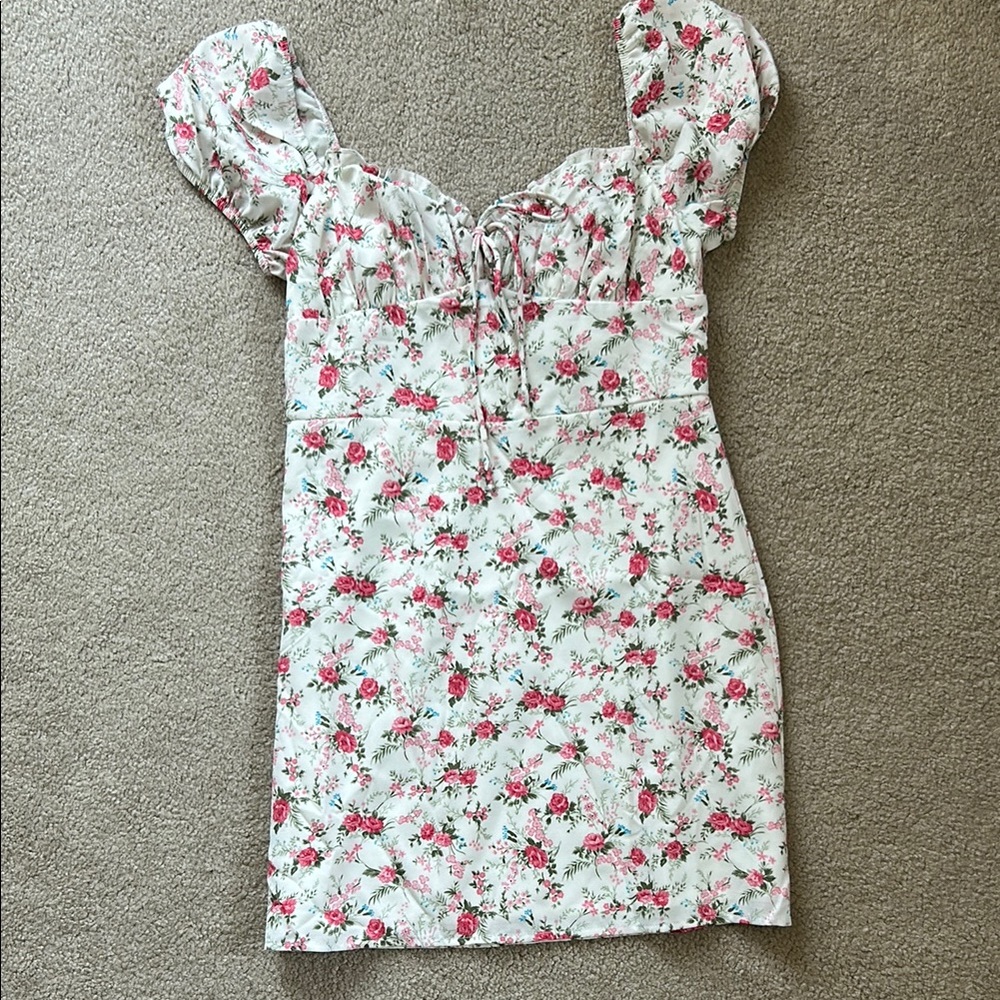 SHEIN M Floral Puff Sleeve Dress